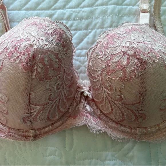 La Mystere Sophia Lace Bra: Pink - Picture 5 of 7